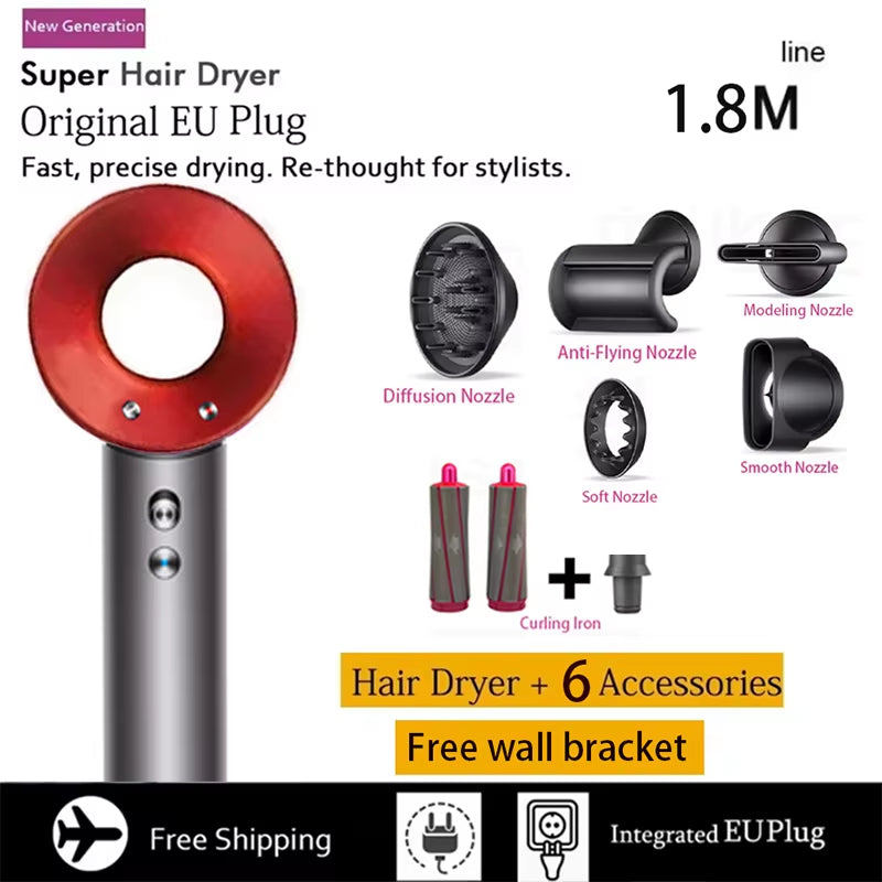 Professional Leafless Hair Dryer, High-Speed Negative Ion 110,000 Rpm, Professional Hair Care, 62M/S Wind, 1600W, Quick Drying