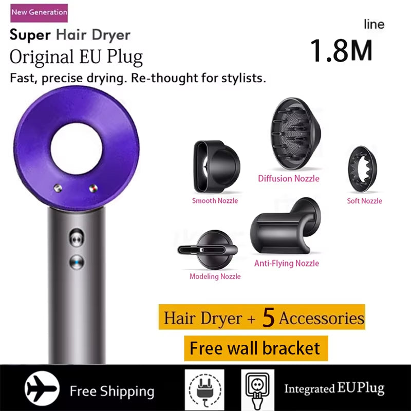 Professional Leafless Hair Dryer, High-Speed Negative Ion 110,000 Rpm, Professional Hair Care, 62M/S Wind, 1600W, Quick Drying